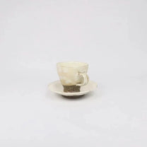Japanese Shigaraki Gohonte Glaze Ceramic Mug &amp; Saucer Set