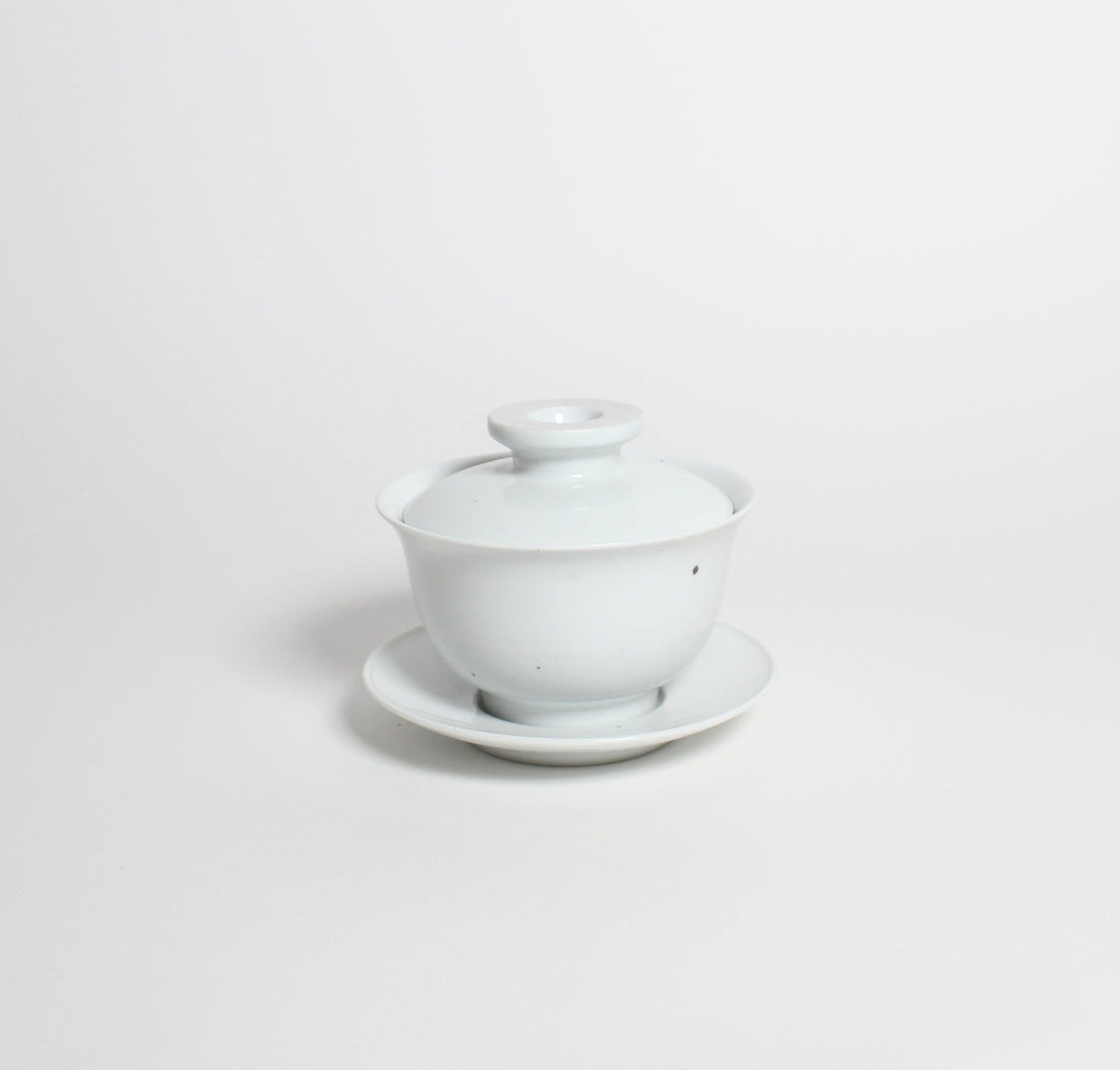 Korean Baekja White Porcelain Lidded Gaiwan Tea Brewing Cup