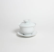 Korean Baekja White Porcelain Lidded Gaiwan Tea Brewing Cup