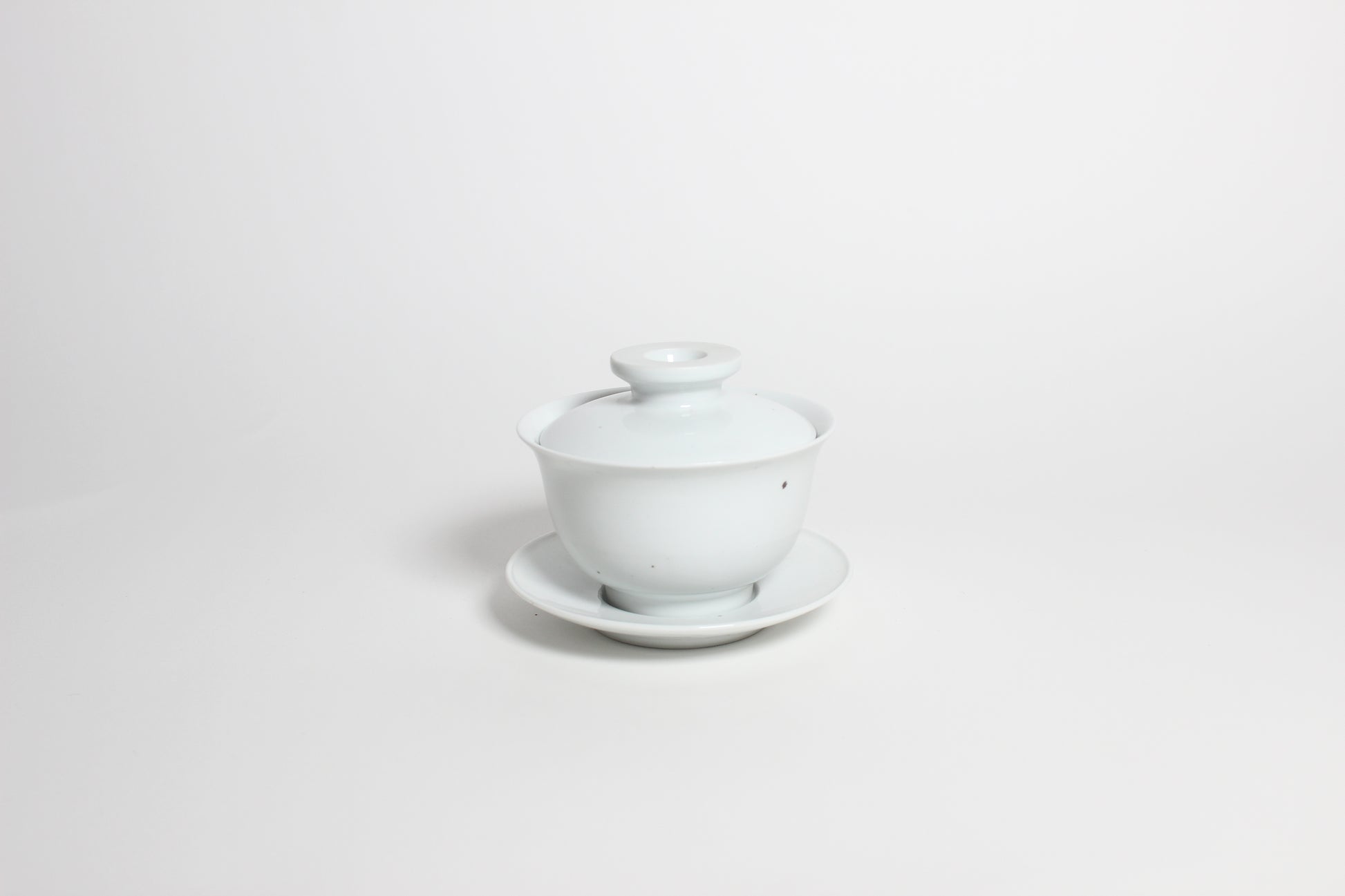 Korean Baekja White Porcelain Lidded Gaiwan Tea Brewing Cup