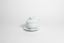 Korean Baekja White Porcelain Lidded Gaiwan Tea Brewing Cup