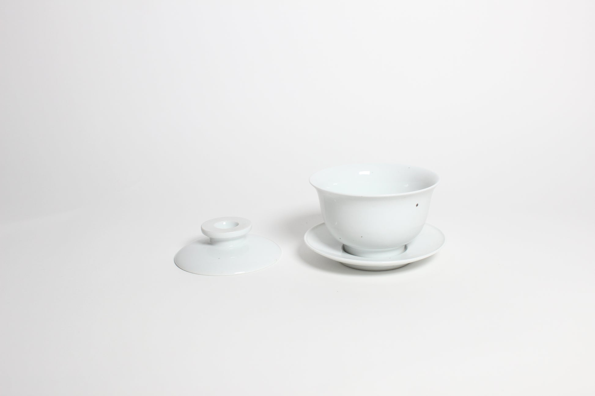 Korean Baekja White Porcelain Lidded Gaiwan Tea Brewing Cup