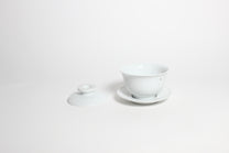 Korean Baekja White Porcelain Lidded Gaiwan Tea Brewing Cup