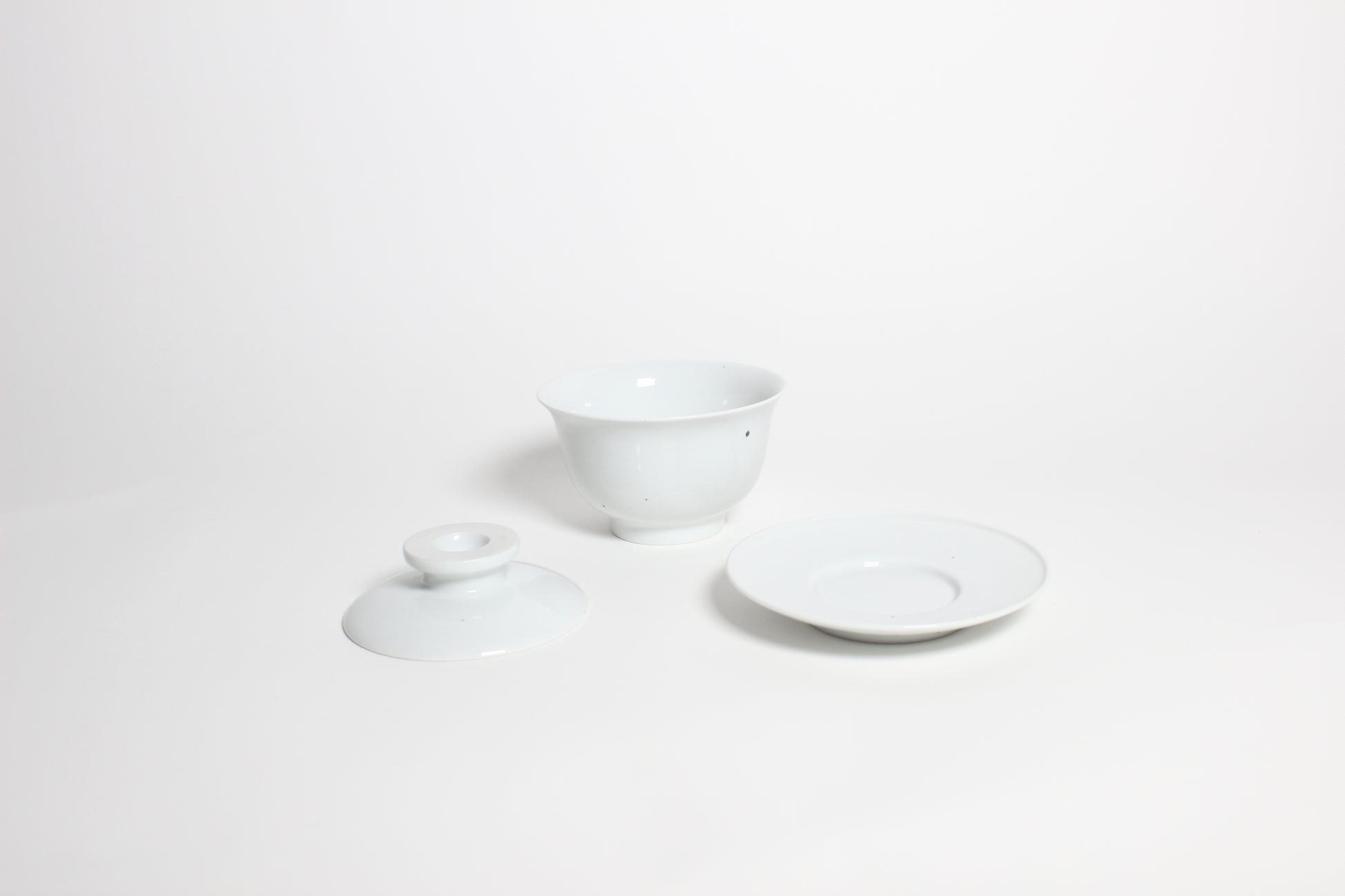 Korean Baekja White Porcelain Lidded Gaiwan Tea Brewing Cup