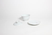 Korean Baekja White Porcelain Lidded Gaiwan Tea Brewing Cup