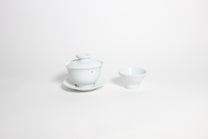 Korean Baekja White Porcelain Lidded Gaiwan Tea Brewing Cup