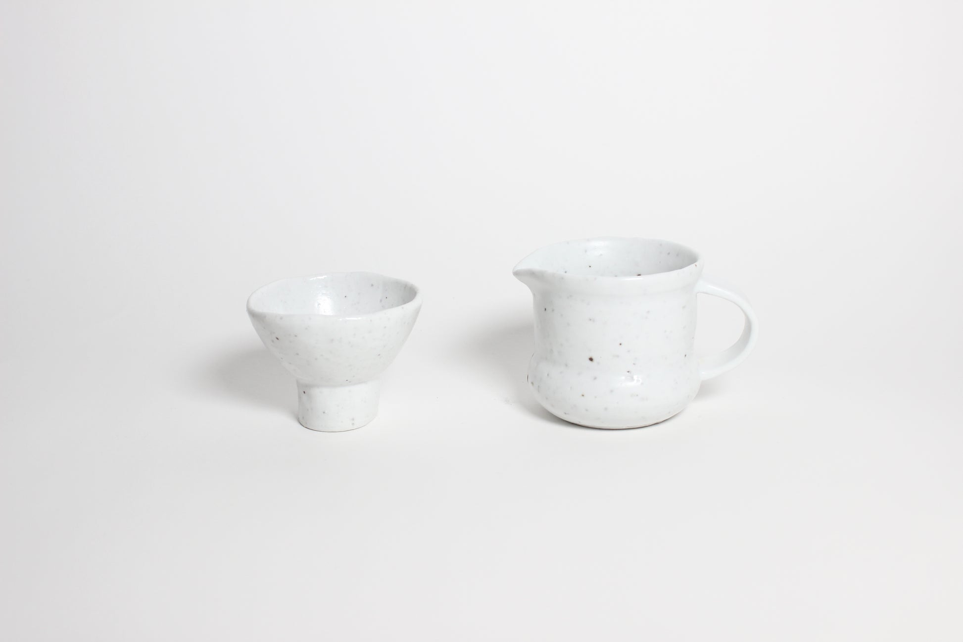 Korean Speckled White Ceramic Tea Cup