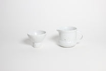 Korean Speckled White Ceramic Tea Cup
