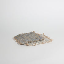 Hand-knitted tweed coaster set