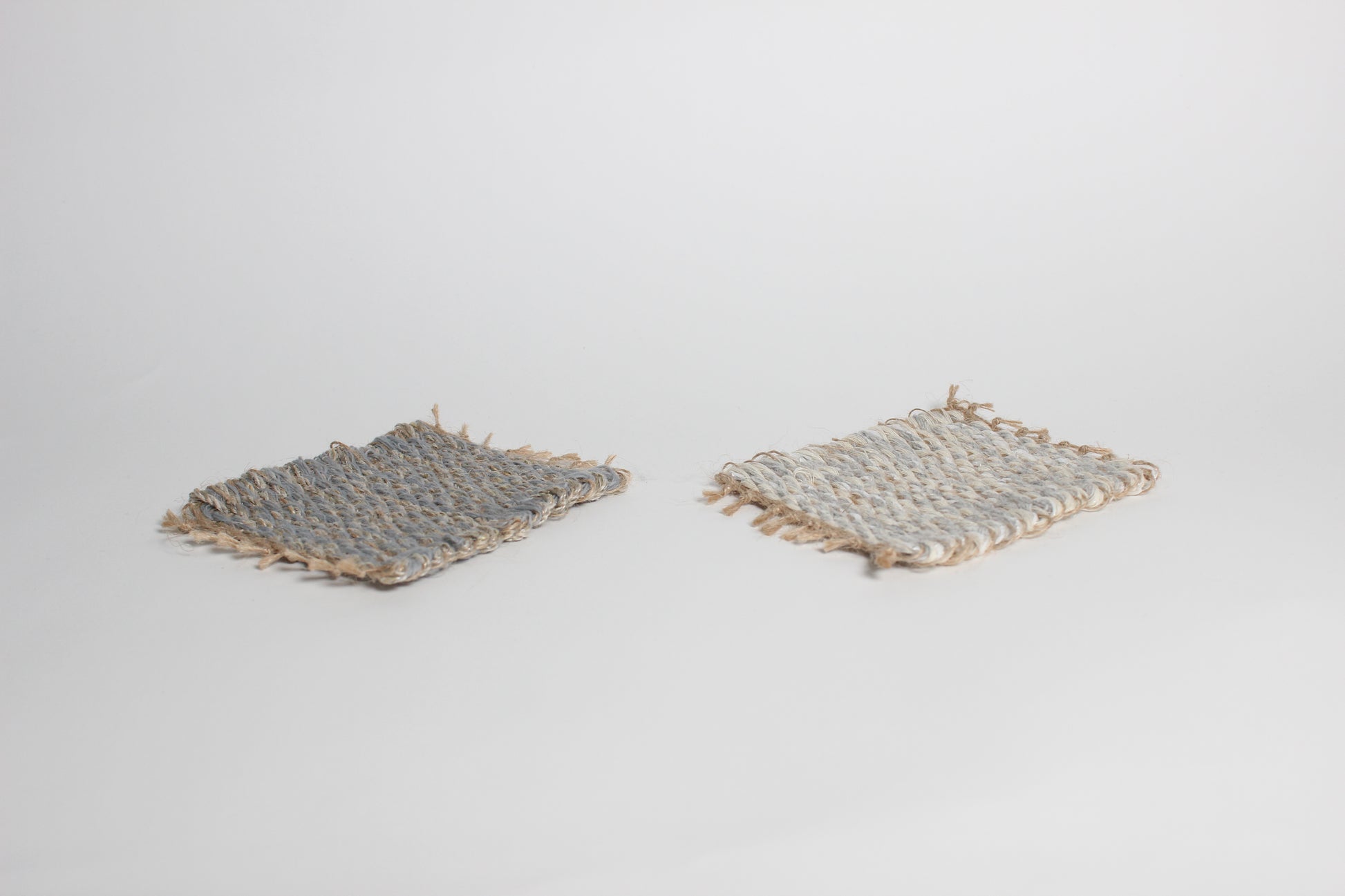 Hand-knitted tweed coaster set