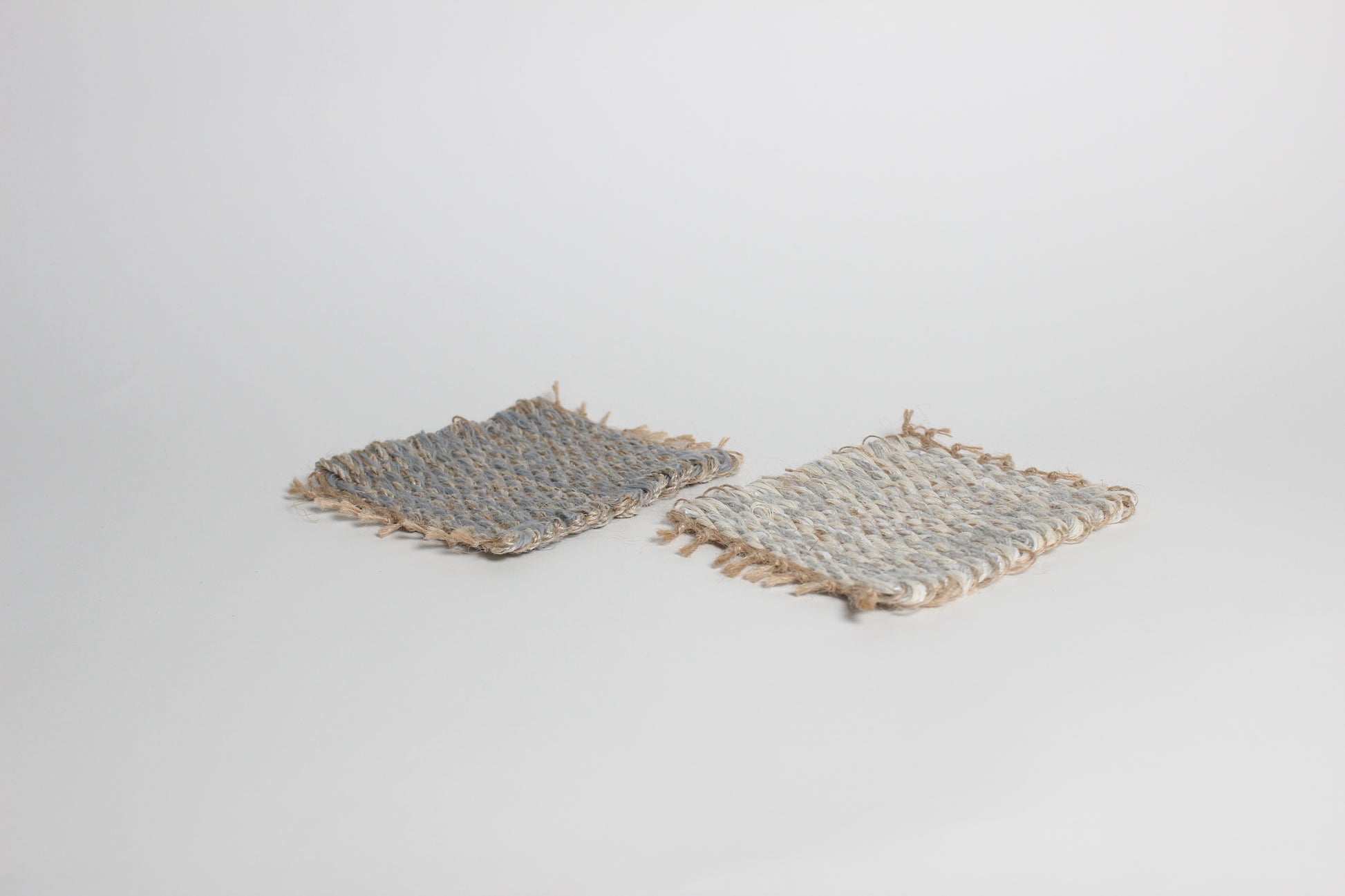 Hand-knitted tweed coaster set
