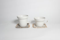 Hand-knitted tweed coaster set