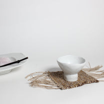 Korean Speckled White Ceramic Tea Cup