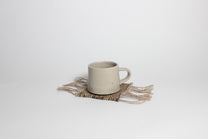Hand-knitted tweed coaster, brown