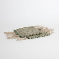 Korean Hand-knitted Tweed Coaster Set, Sage Green