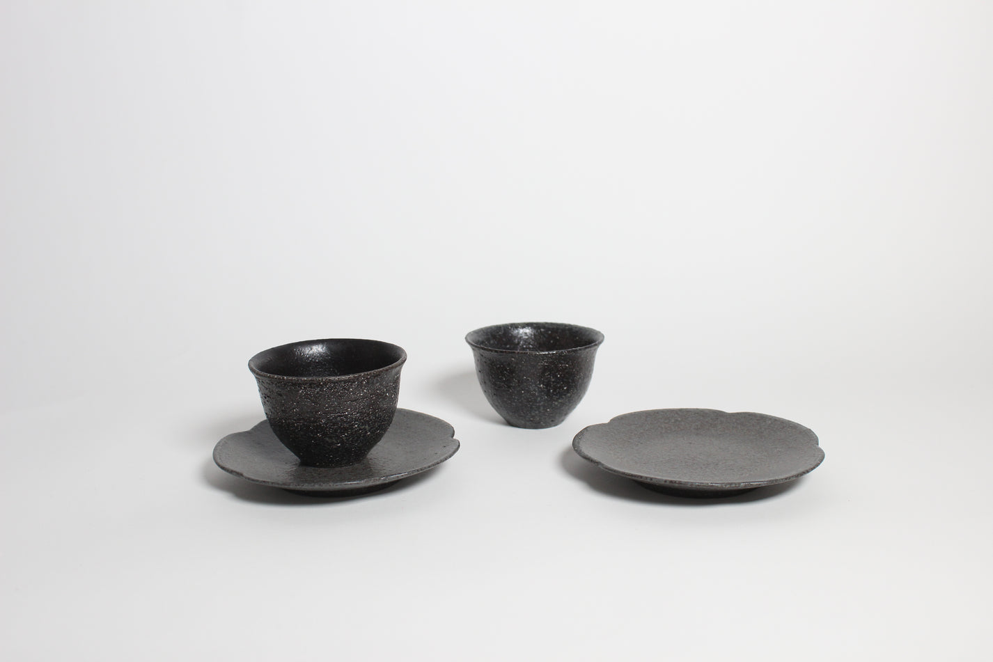 Korean Heugja Ceramic Tea Cup &amp; Floral Saucer