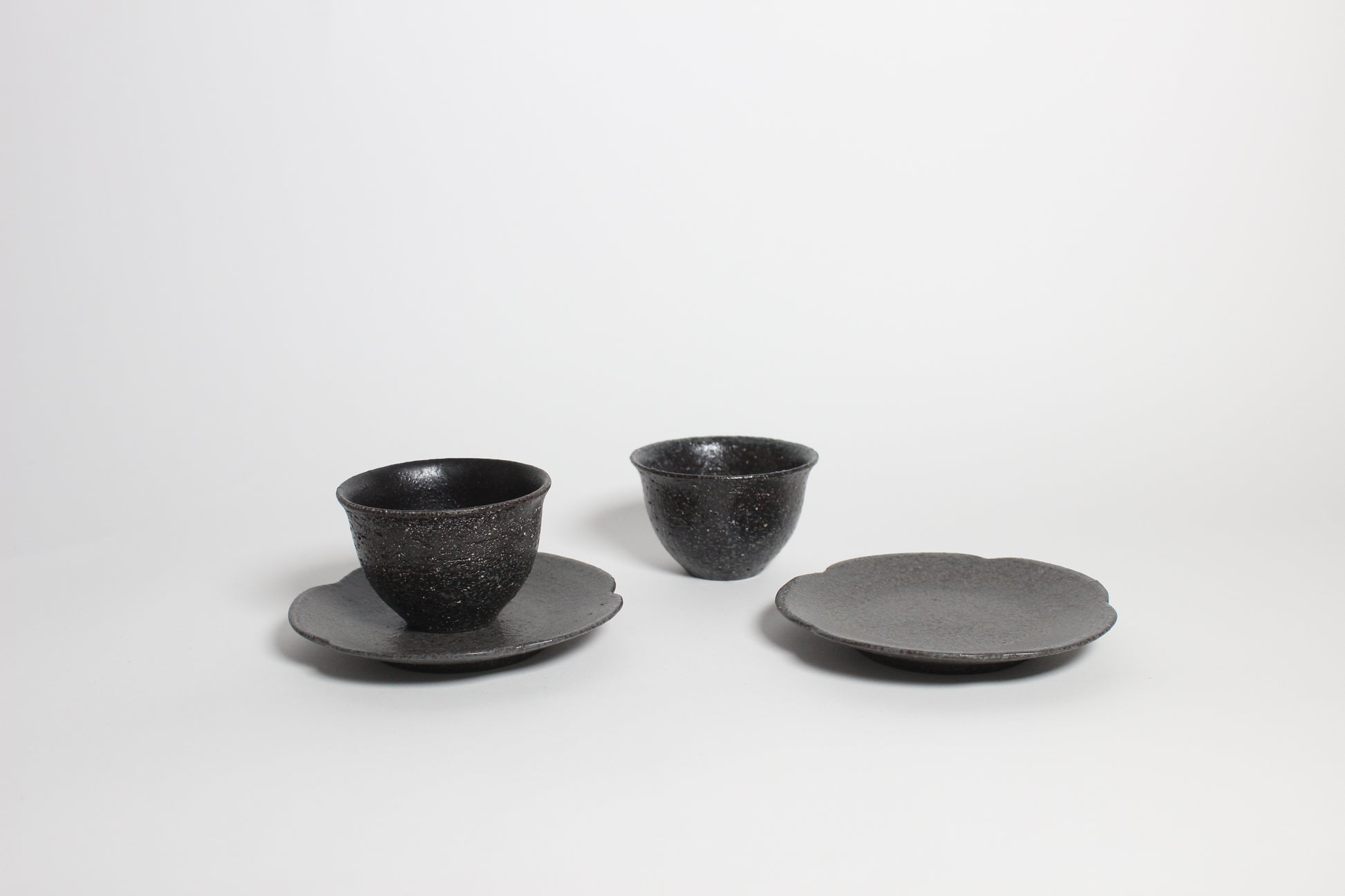 Korean Heugja Ceramic Tea Cup &amp; Floral Saucer
