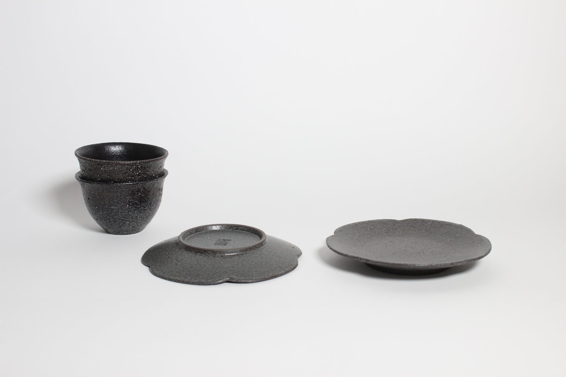 Korean Heugja Ceramic Tea Cup &amp; Floral Saucer
