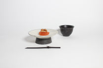 Korean buncheong ceramic highstand plates