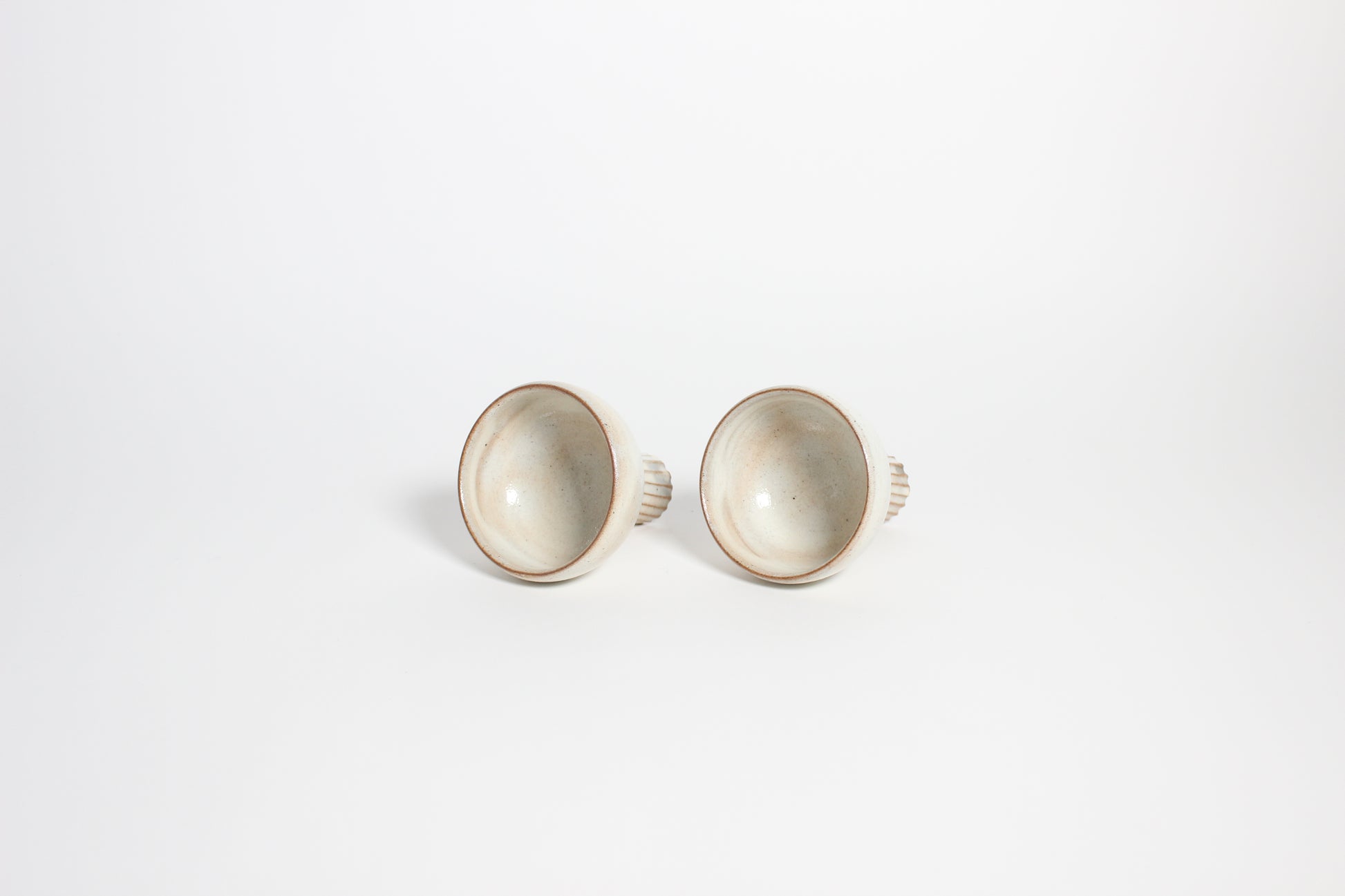 Korean Buncheong Ceramic High-Footed Cup, Carved Stem
