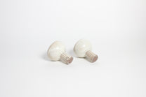 Korean Buncheong Ceramic High-Footed Cup, Carved Stem