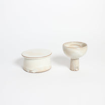 Korean Buncheong Ceramic High-Footed Round Plate