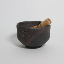Japanese Shigaraki ceramic matcha bowl