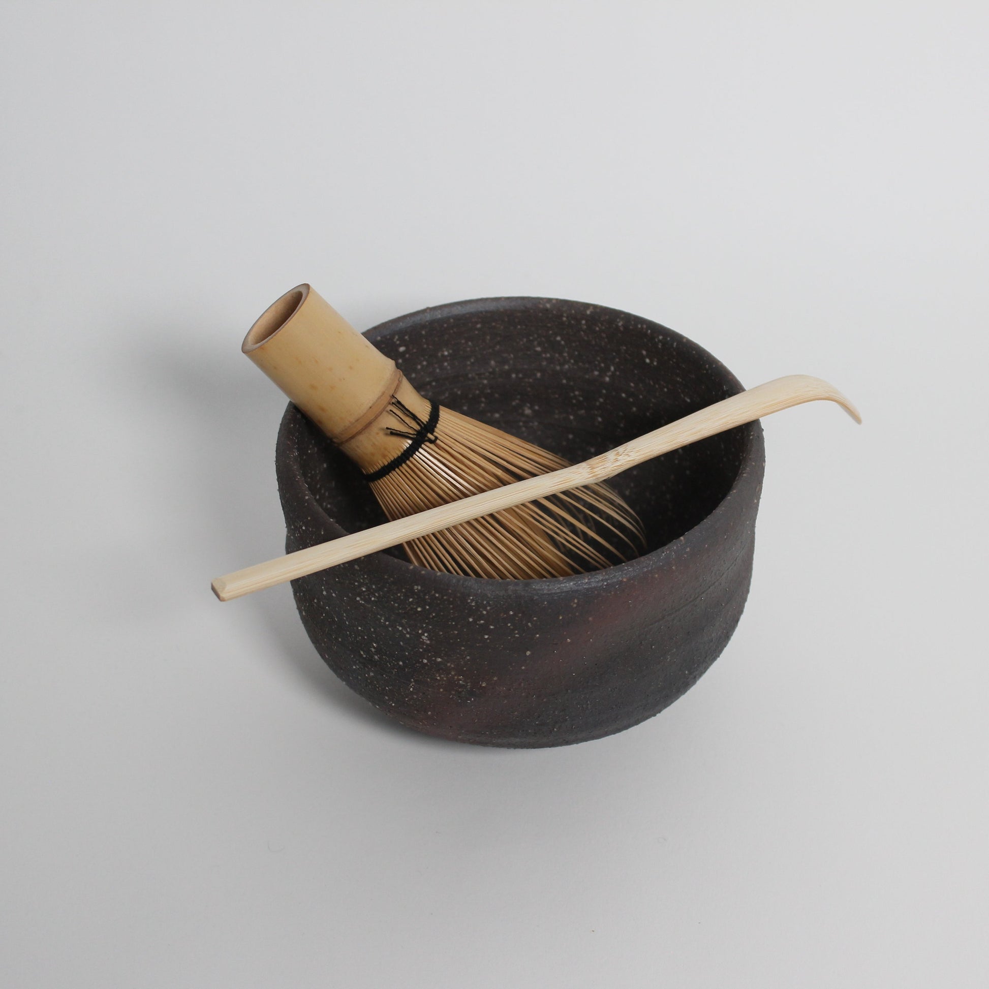 Japanese Shigaraki ceramic matcha bowl