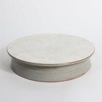 Korean Buncheong Ceramic Highstand Round Plate, 7.25&quot;