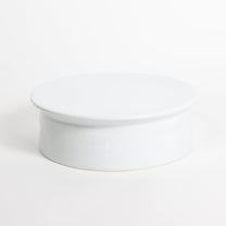 Korean Baekja White Porcelain Highstand Round Plates, L
