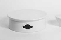 Korean Baekja White Porcelain Highstand Round Plates, L