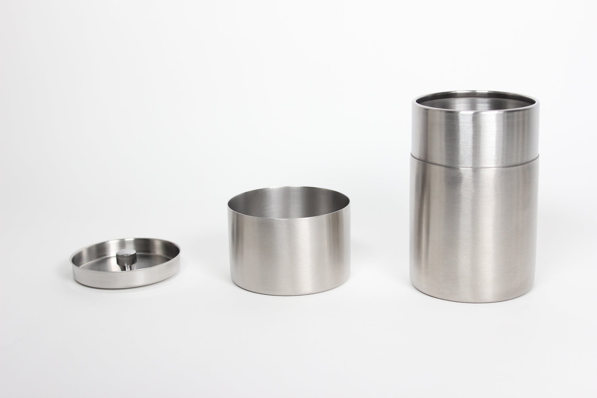 Japanese Stainless Steel Tea Storage Canister, 3 Sizes