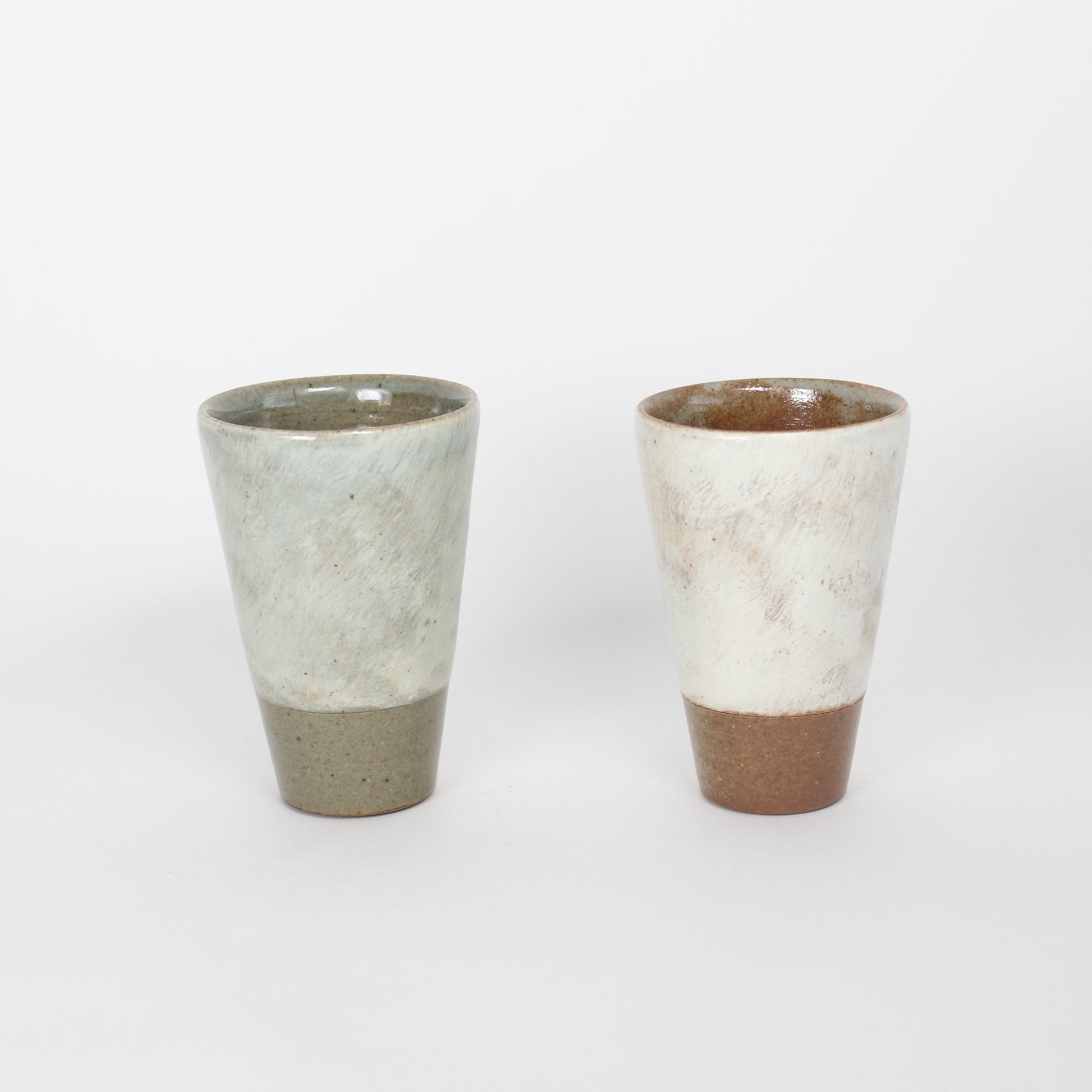 Korean Buncheong Ceramic Two-Tone Cups (Set)