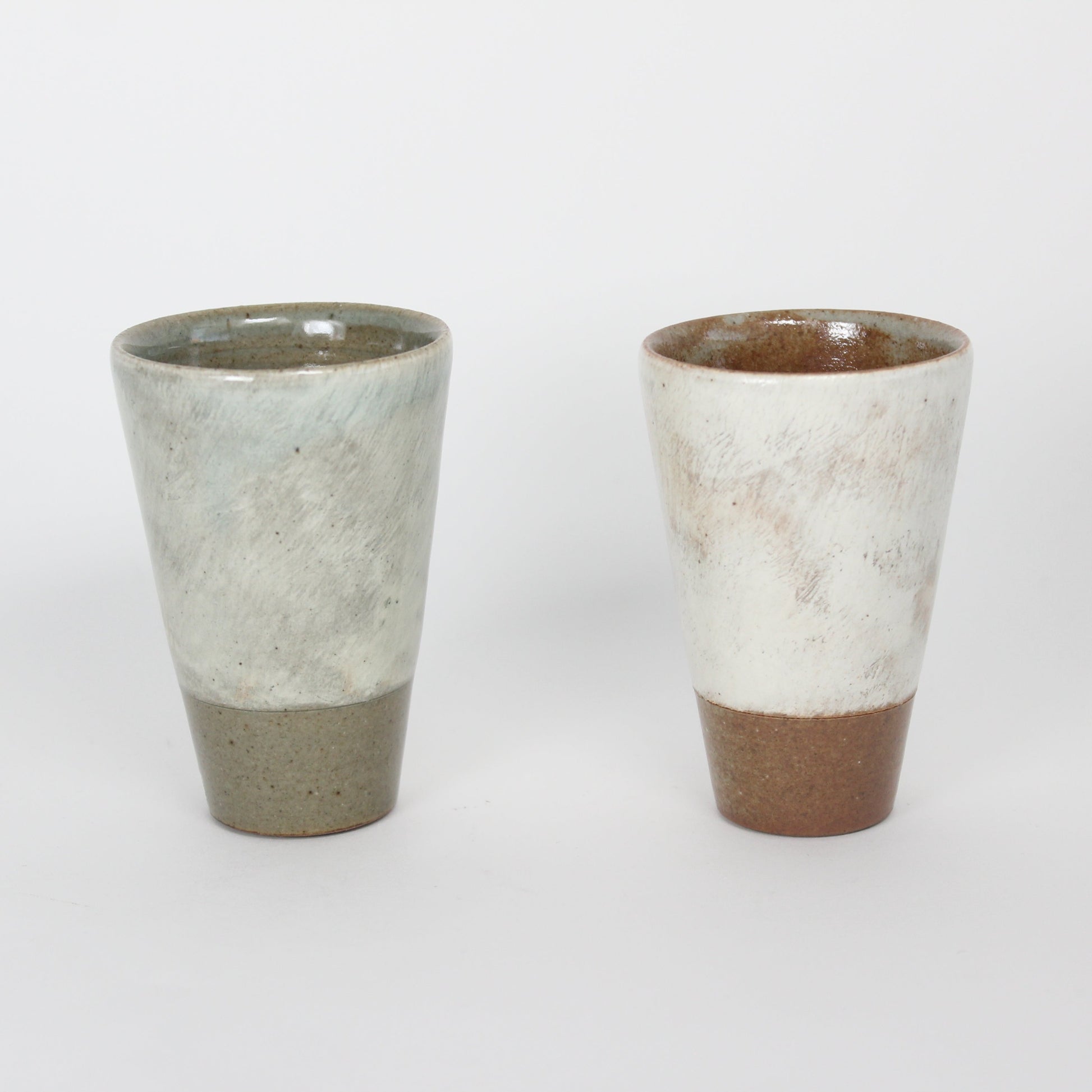 Korean Buncheong Ceramic Two-Tone Cups (Set)