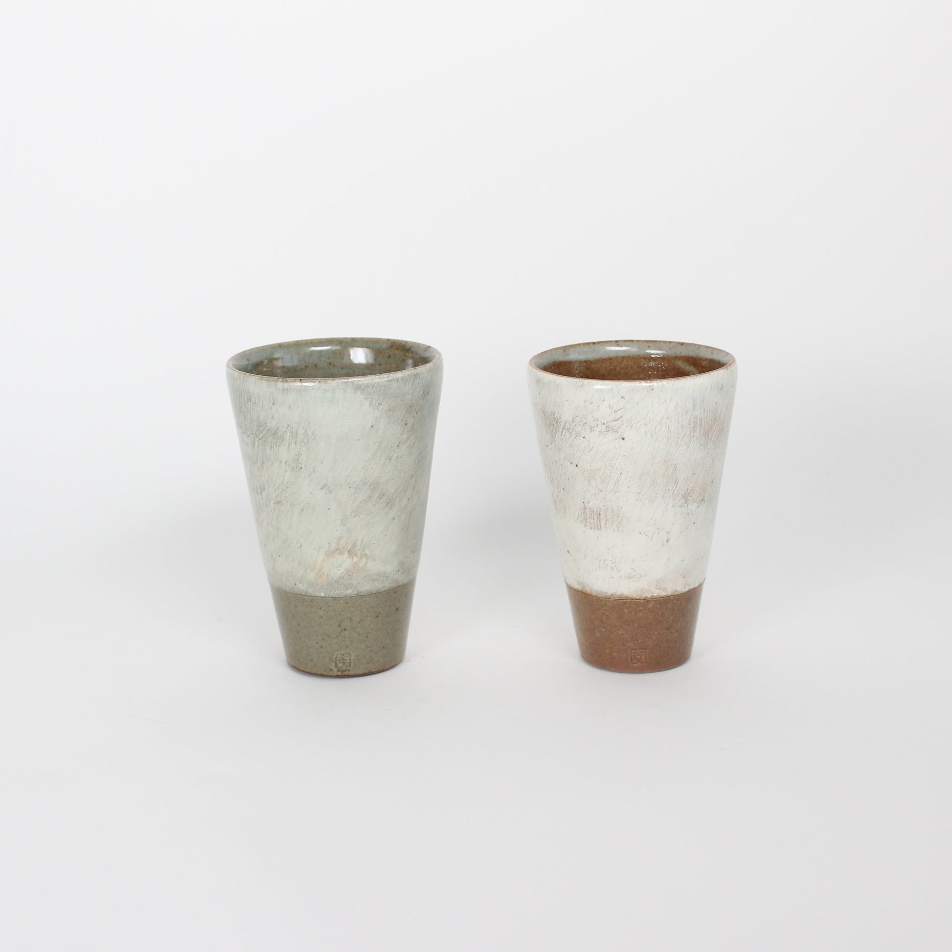 Korean Buncheong Ceramic Two-Tone Cups (Set)