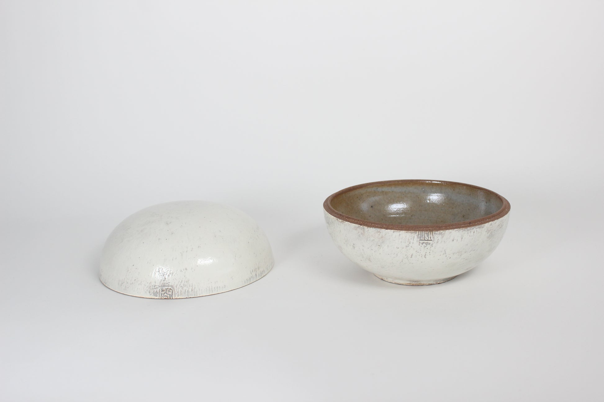 Korean Buncheong Ceramic Lidded Case, Large