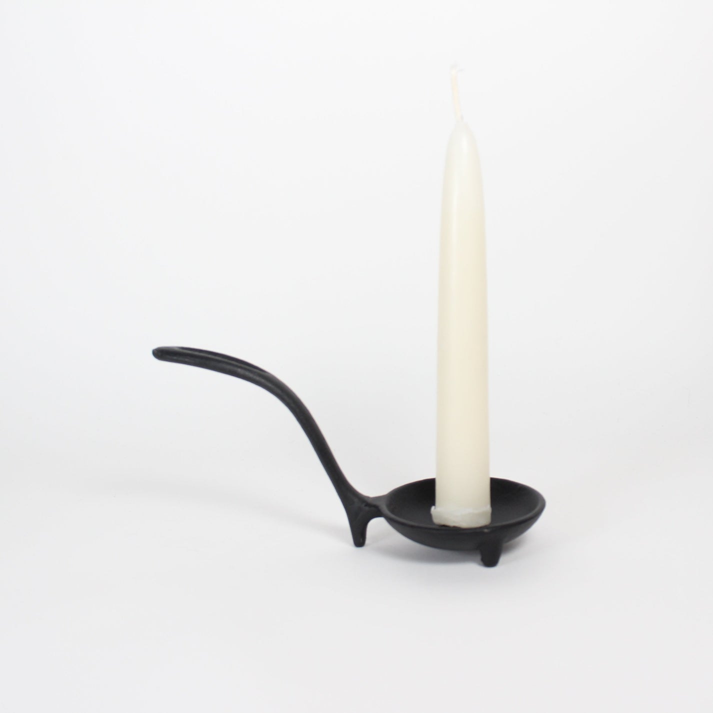 Japanese Takazawa Cast Iron Candle Stand with Handle