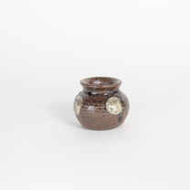 Japanese Yomitan-yaki Ceramic Mini Jar I/Chasen Holder I