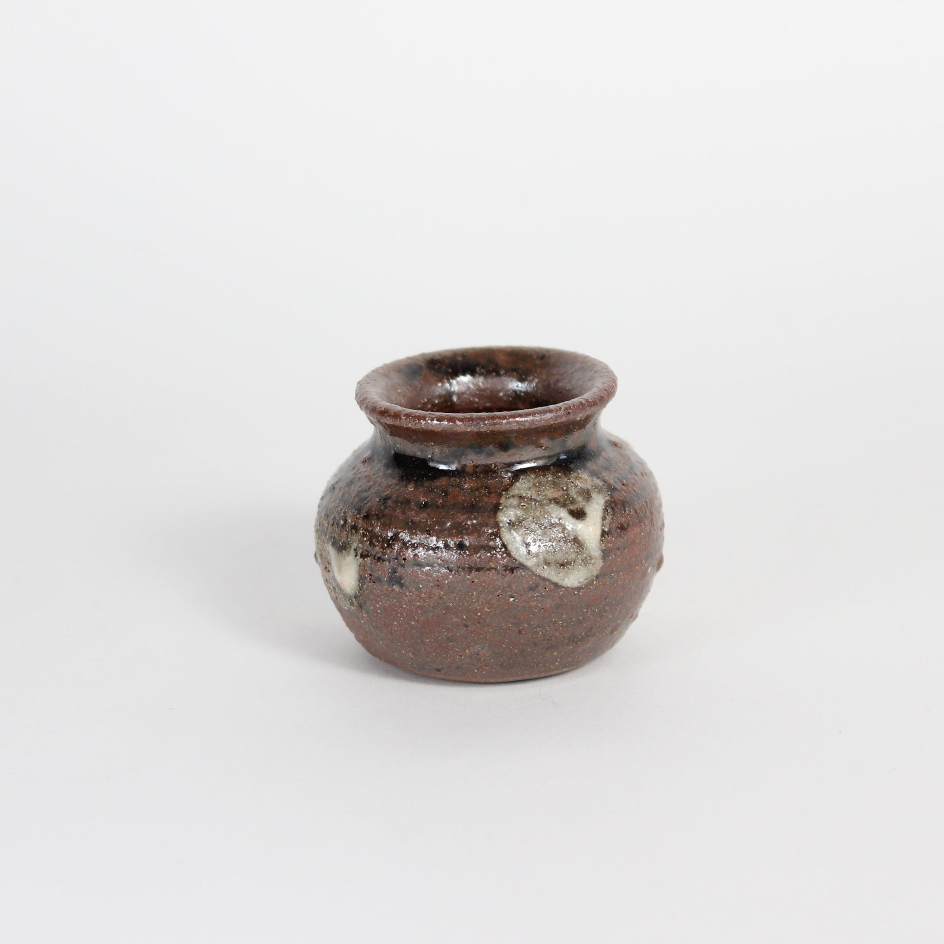 Japanese Yomitan-yaki Ceramic Mini Jar I/Chasen Holder I