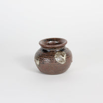 Japanese Yomitan-yaki Ceramic Mini Jar I/Chasen Holder I