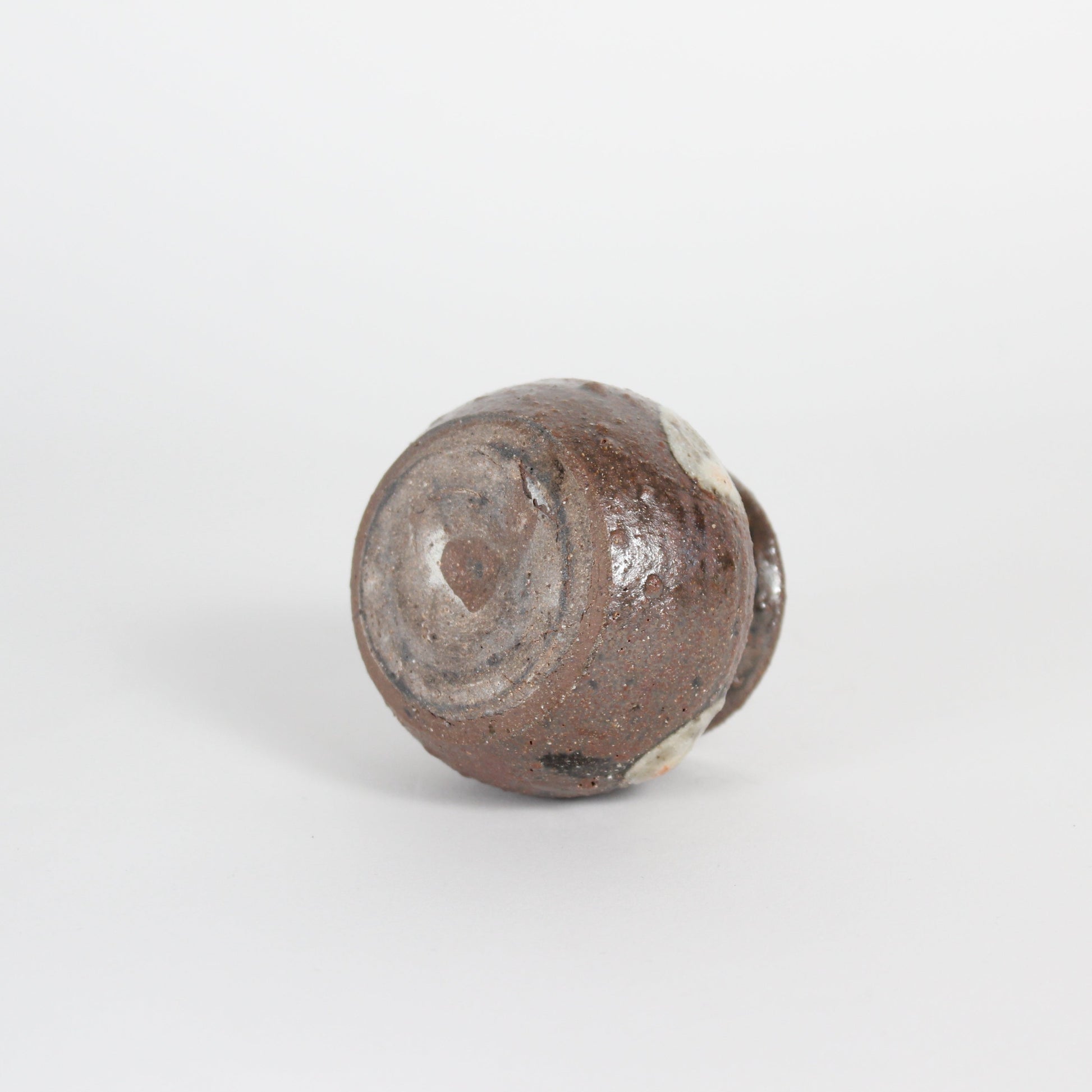 Japanese Yomitan-yaki Ceramic Mini Jar I/Chasen Holder I
