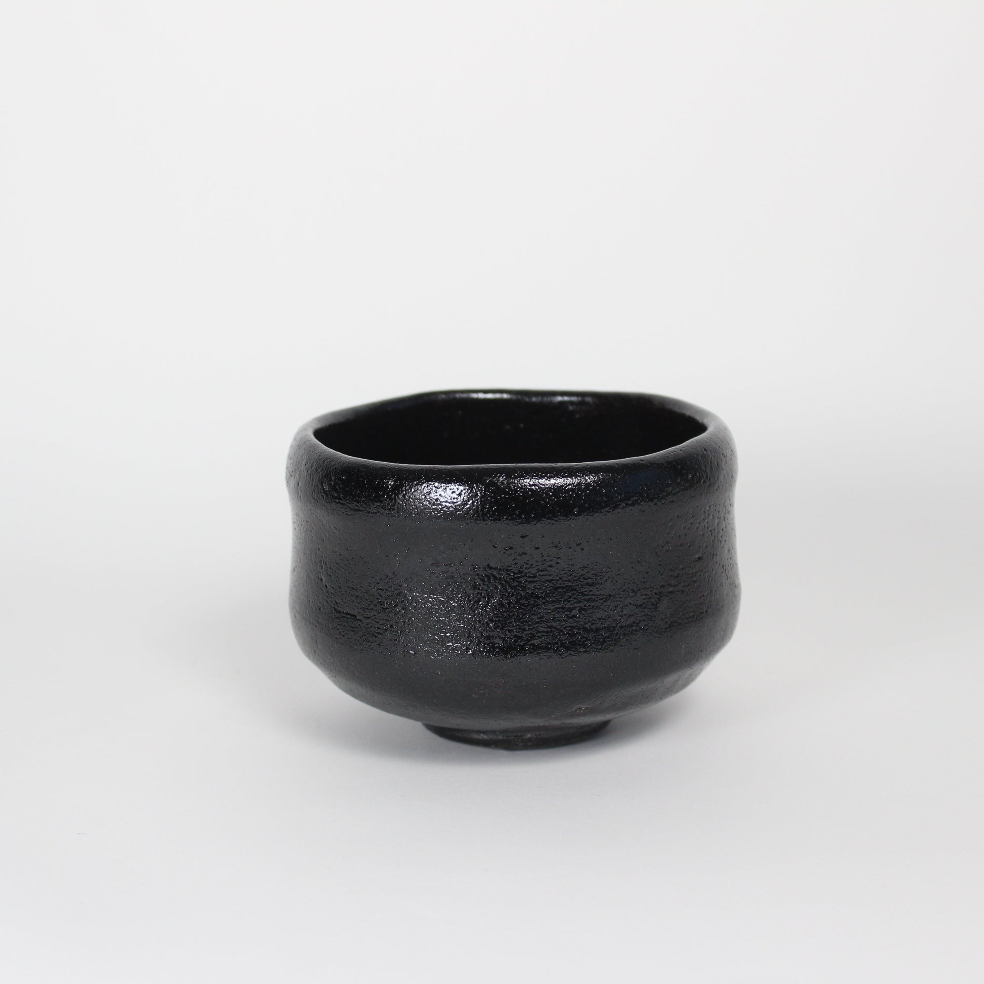 Japanese Kuro Rakuyaki Ceramic Tea Bowl