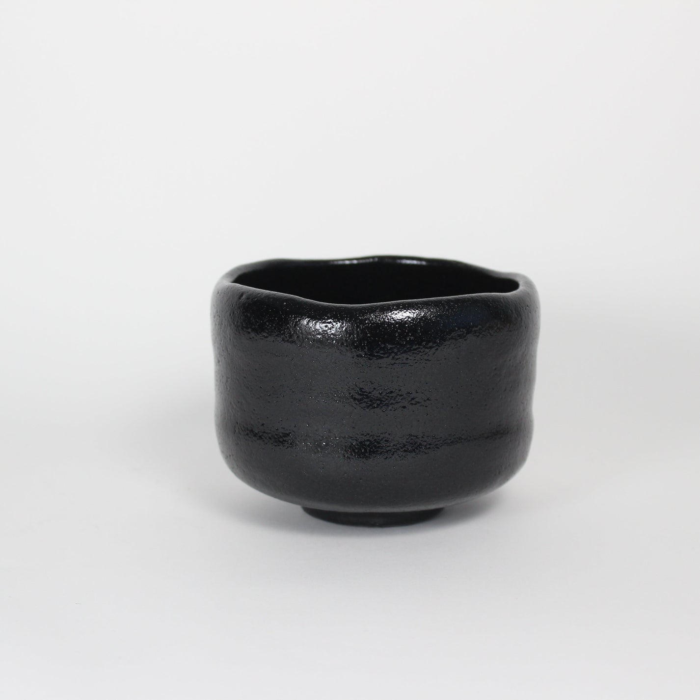 Japanese Kuro Raku Ceramic Tea Bowl