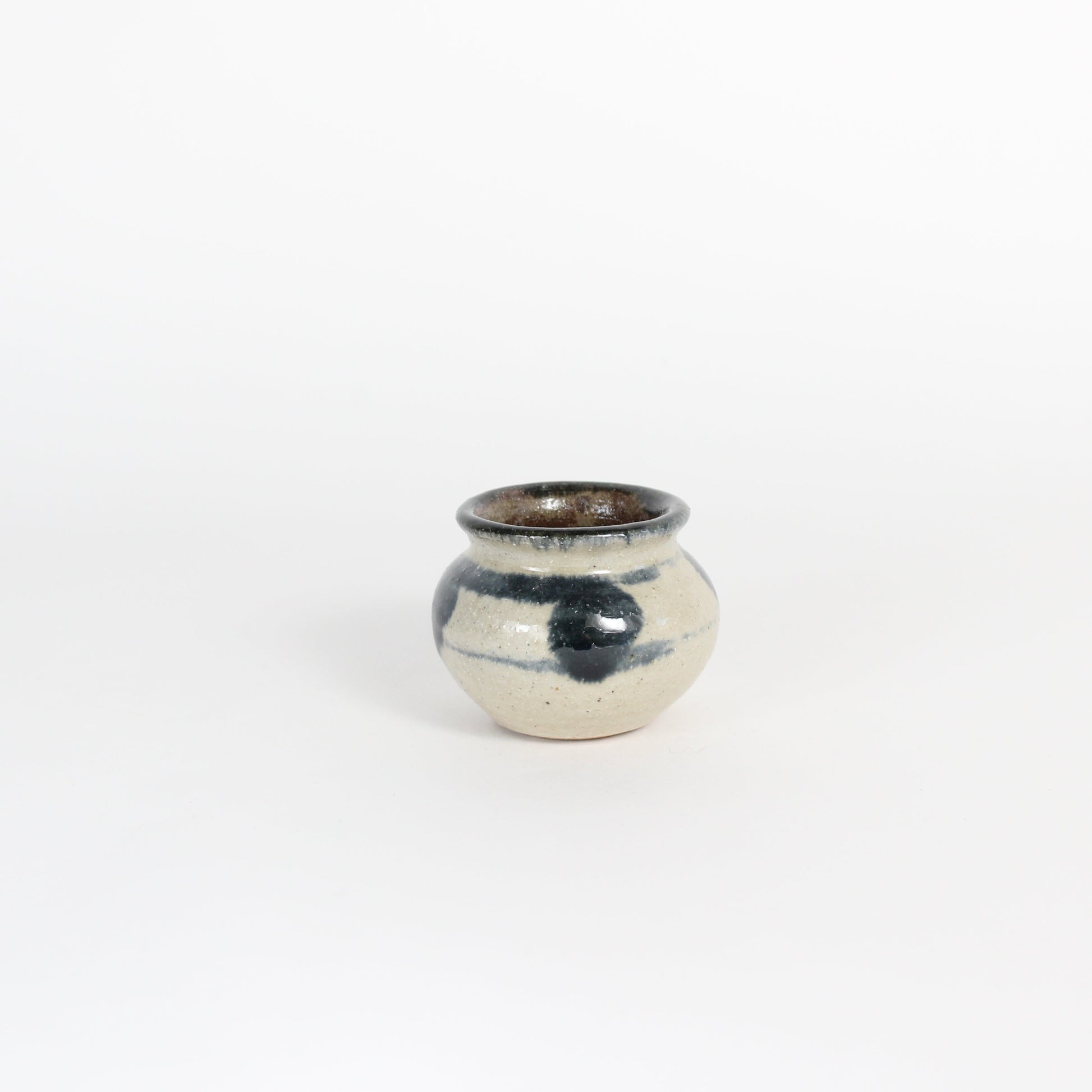 Japanese Yomitan-yaki Ceramic Mini Jar II/Chasen Holder