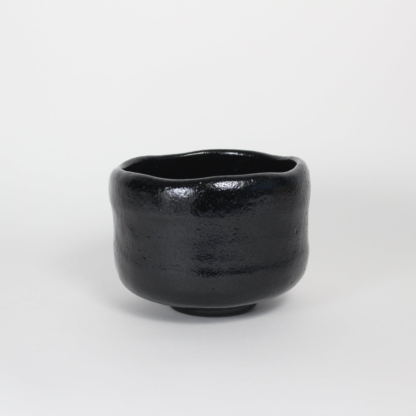 Japanese Kuro Raku Ceramic Tea Bowl