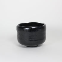 Japanese Kuro Raku Ceramic Tea Bowl