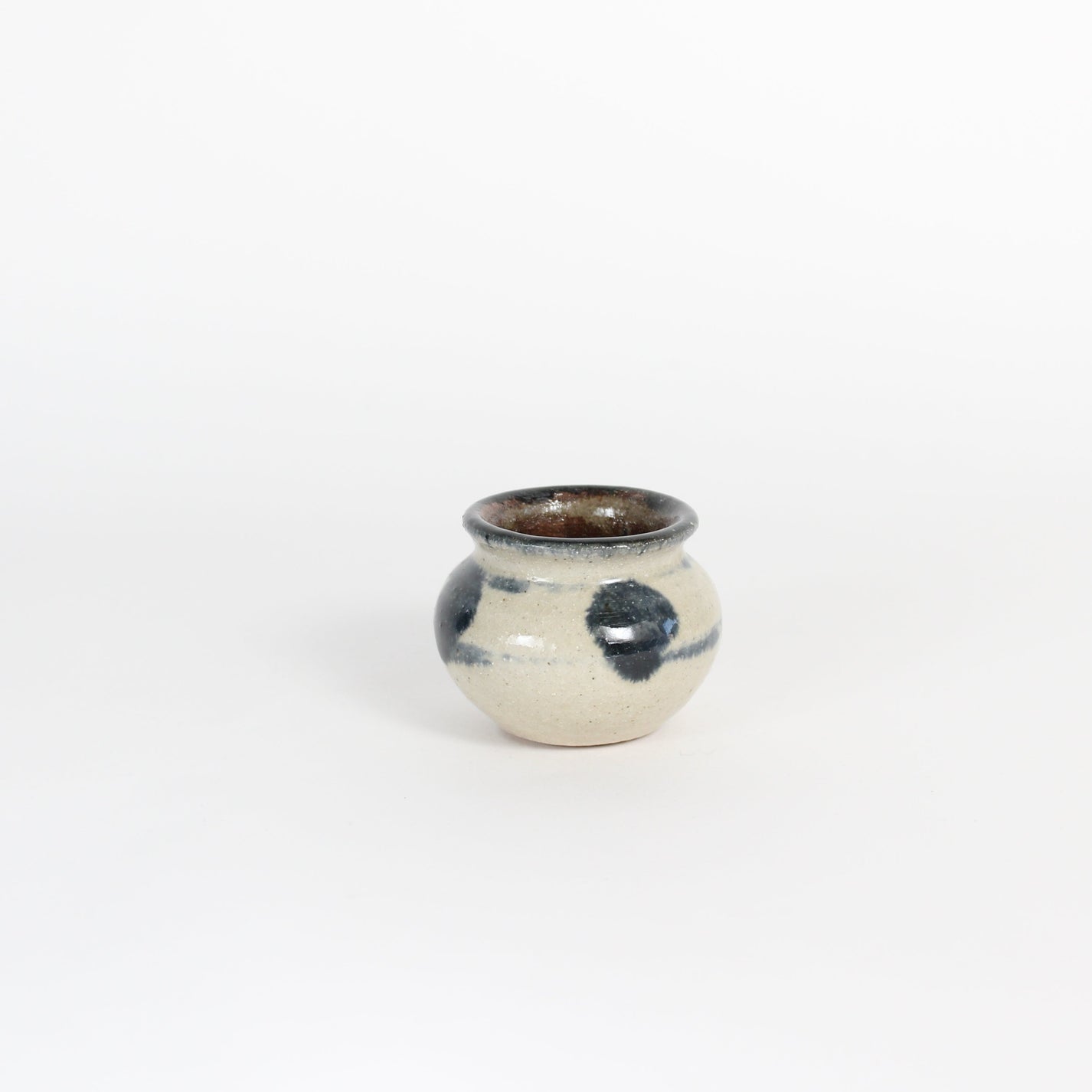 Japanese Yomitan-yaki Ceramic Mini Jar II/Chasen Holder