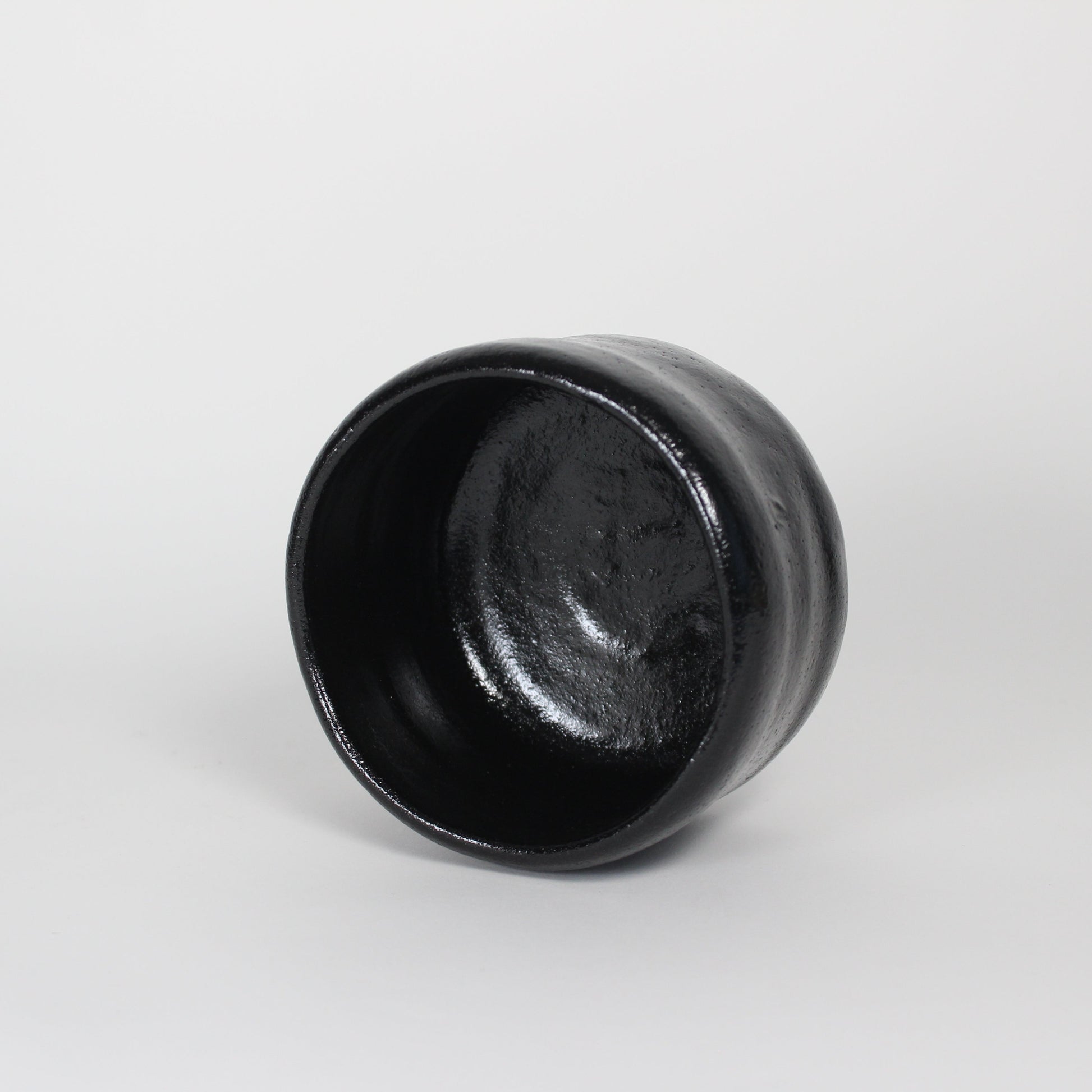 Japanese Kuro Raku Ceramic Tea Bowl