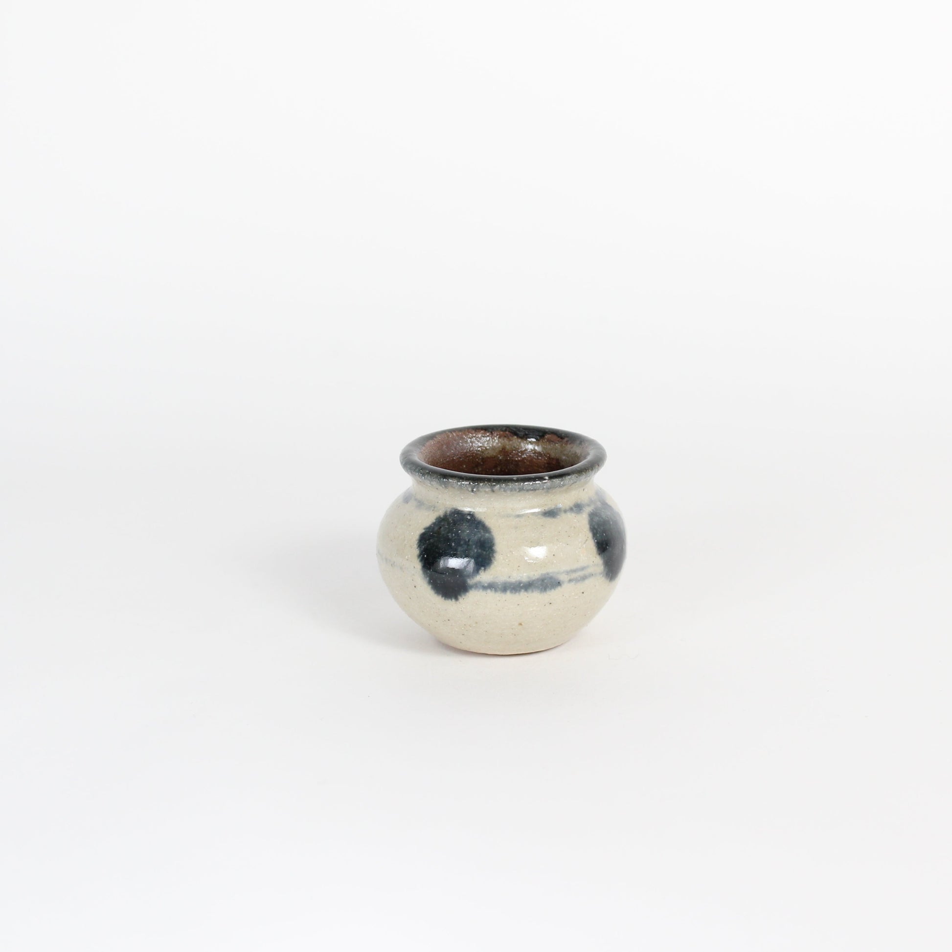 Japanese Yomitan-yaki Ceramic Mini Jar II/Chasen Holder