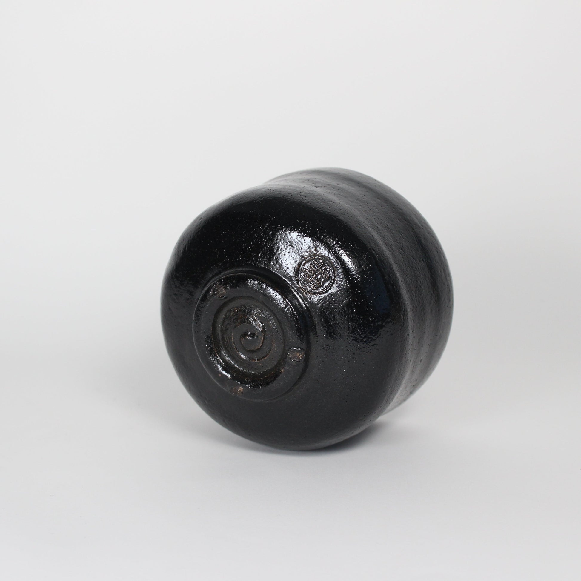 Japanese Kuro Raku Ceramic Tea Bowl